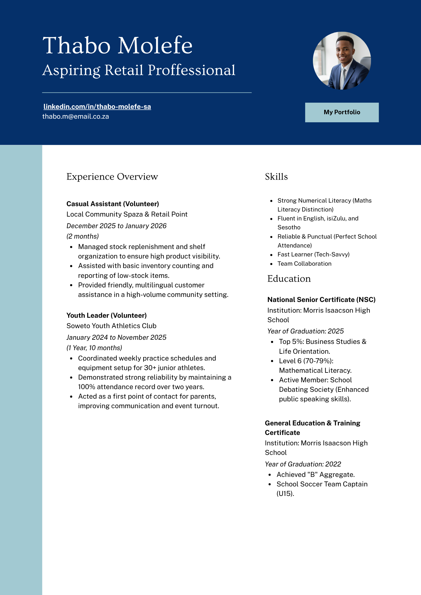 CV before ATS optimisation